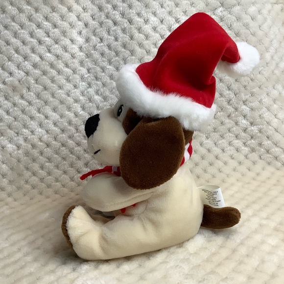 SEARS Vintage 2003 Plush Baxter the Dog Stuffed Animal Toy Santa Hat and Scarf - Picture 8 of 12